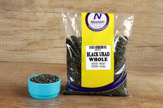 Black Urad Whole/Black Gram 500 Gm