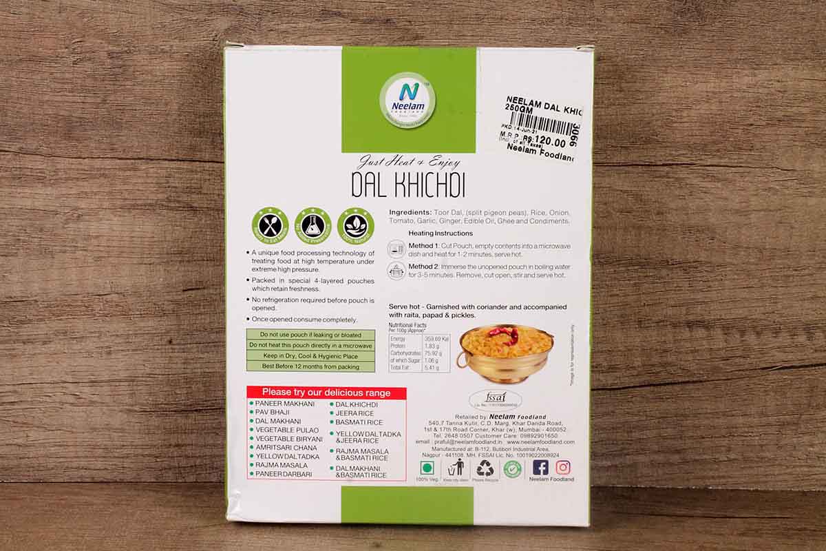 Neelam Dal Khichdi Heat & Eat 250 Gm