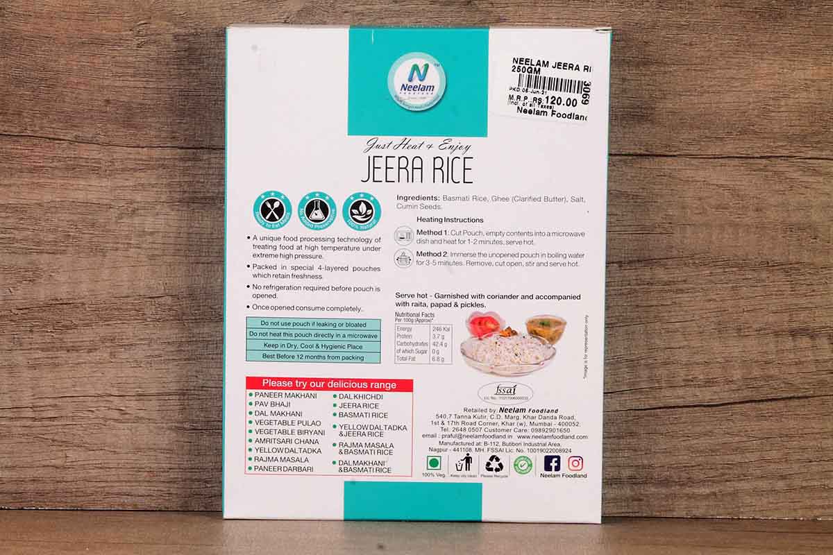 Neelam Jeera Rice Heat & Eat 250 Gm