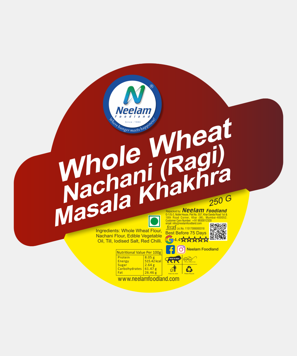 Whole Wheat Nachani (ragi) Masala Khakhra 250 Gm