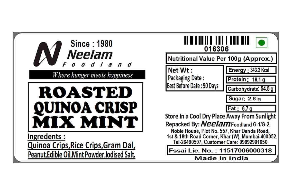 Roasted Quinoa Crisp Mix Mint Mixture 200 Gm