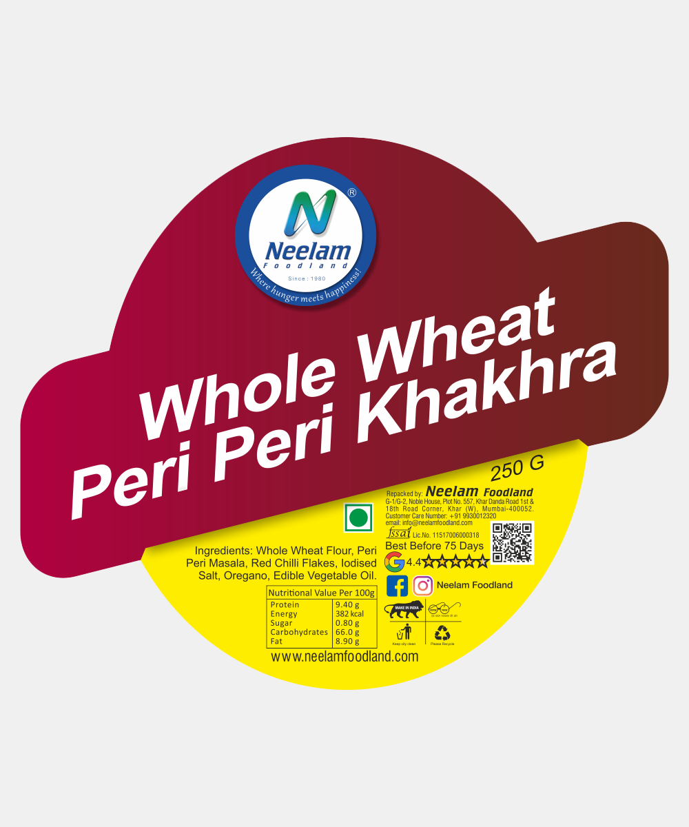 Whole Wheat Peri Peri Khakhra 250 Gm