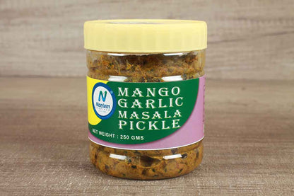 Oil Free Mango Garlic Masala Pickle 250 Gm
