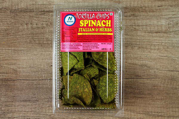 TORTILLA CHIPS SPINACH ITALIAN & HERBS 120 GM