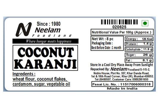 Coconut Karanji 7 Pc