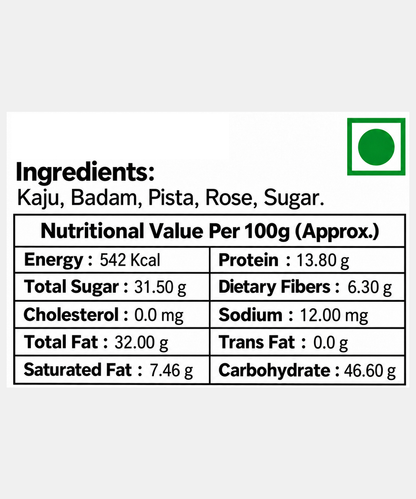 Rose Peatal Dry Fruit Chikki 500 Gm