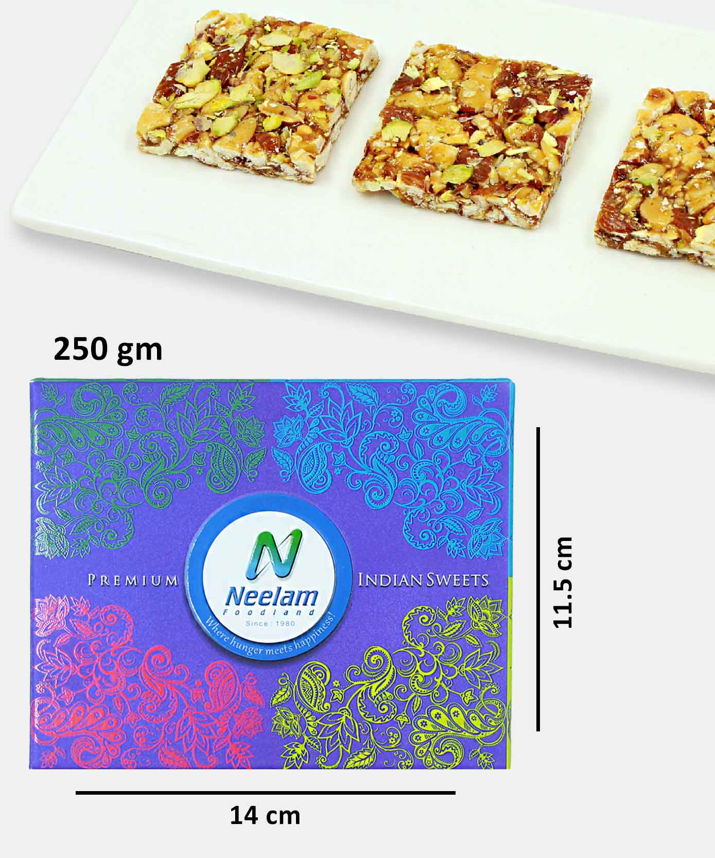 Stevia Kaju Badam Pista Chikki Sweets 250 Gm