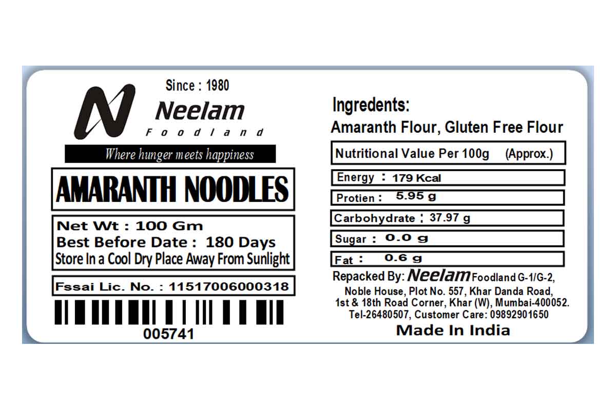 AMARANTH RAJGIRA NOODLES 100 GM