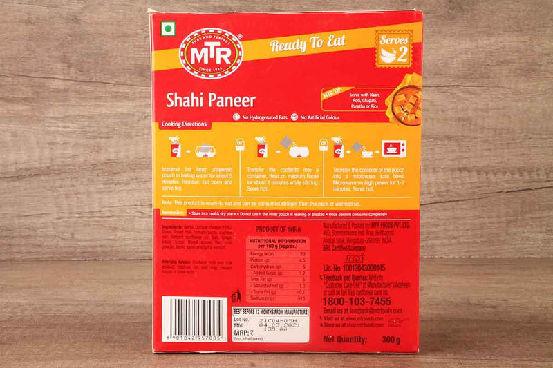 MTR SHAHI PANEER 300 GM