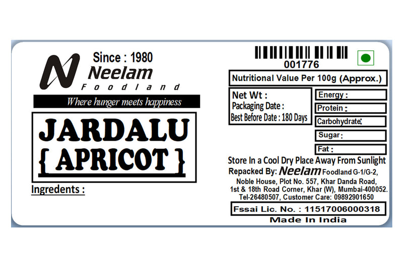 DRIED APRICOT JARDALU 500 GM